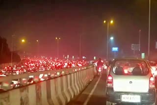 traffic jam on Gurugram-Delhi border