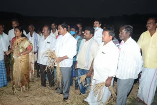 devineni uma and tangirala sowmya visit damaged crops
