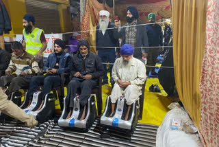 Khalsa Aid sets up foot massagers at Singhu border for farmers