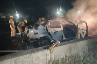 Car fires at tenali