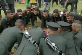 Indian Military Academy celebrate after passing out parade of the 2020 batch at Dehradun in Uttarakhand