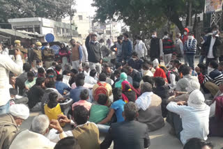 firing on the bride-groom in Neemkathana, protest due to firing on the bride-groom