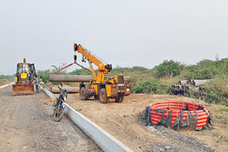 Contractors moving capital construction equipment from amaravathi