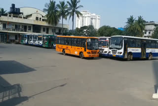 transport staff protest; no passengers in BMTC bus stand