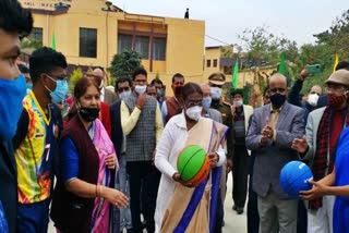 governor draupadi murmu inaugurates trl and basketball court in ranchi