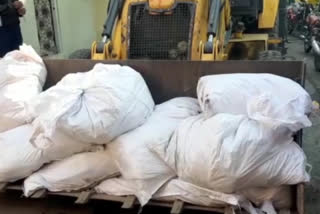 Non-standard plastic polythene seized more than 500 kg
