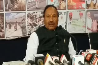 Minister K. S. Eshwarappa pressmeet in Shimoga