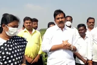 tdp leader devineni uma inspected damaged crops due to nivar affect in krishna district