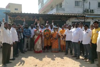 document writers dharna at medchal sub registrar office