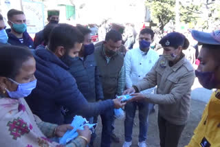 Youth Congress start Mask Sanitizer Distributed Campaign in Shimla Rural