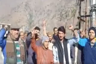 villagers protest against power development department in ramban