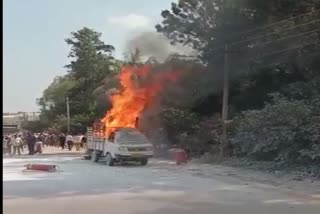 A fire that erupted into a vehicle carrying luggage