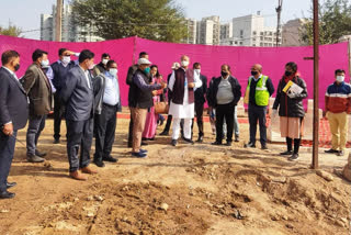 Tamradhwaj Sahu inspected the construction work of Nava Chhattisgarh Sadan in New Delhi