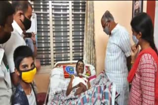 minister suresh kumar visits to a sick teacher's house