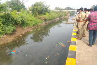 Woman dead body in irrigation canal