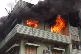 Jugsalai Footwear warehouse caught fire