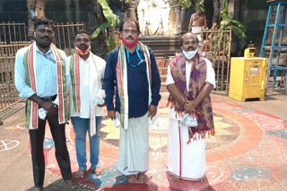 special prayers to PSLV-C 50 Communication Satellite Model in Srikalahasti temple