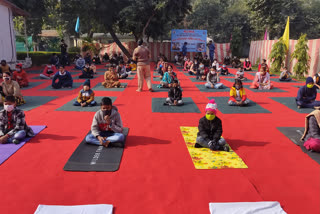Yoga awareness campaign in RAF 103 Battalion in north east delhi