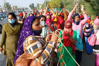 asha sahyogini protested in churu