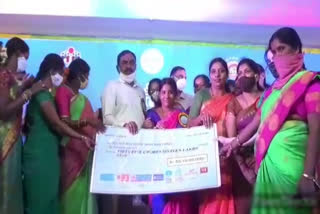 sreenidhi cheques distribution by minister errabelli in jangaon district