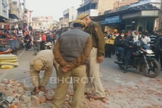 under-construction-shop-wall-collapses-in-sarafa-bazar-of-bharatpur