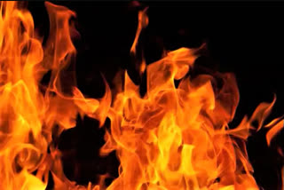 fire-accident-mobile-showroom-in-peddapalli-district