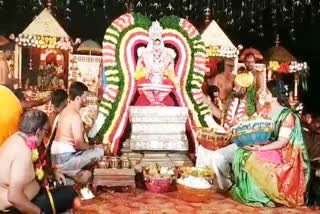 MLA participating in the ayyappa puja Devotees gathered at tandur vikarabad