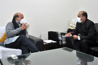 imachal Pradesh Chief Minister Jairam Thakur and Union Defence Minister Rajnath Singh