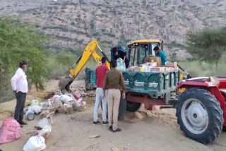 seized liquor destroy in barmer,  seized liquor destroy