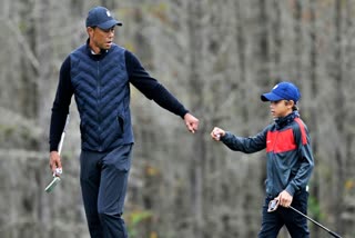 Watch: Tiger Woods practices with his son Charlie ahead of PNC Championship