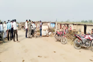 Police evacuating homes on government land at lanjan area asifabad district