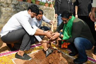 Ajay Devgn participate in Green India Challenge at ramoji film city