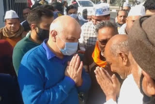 Delhi Deputy Chief Minister Manish Sisodia arrives in Muzaffarnagar