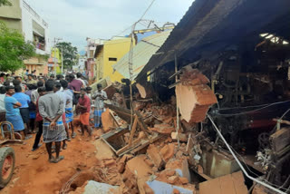 loomshed damage on drainage work in theni