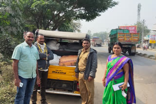 Officers seize ration rice being smuggled in Sabbavaram mandal Visakhapatnam distric