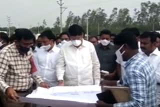 mla aanam ramanarayana inspects housing plots to be distributed to the poor in Venkatagiri of nellore district