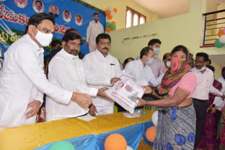 Minister Jagadish Reddy distributing Christmas presents