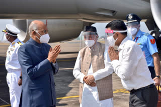 president ramnath kovind reached in goa