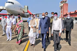 President Kovind arrive in Goa to attend 60th Goa Liberation Day event  ഗോവ വിമോചന ദിനാചരണം  രാഷ്‌ട്രപതി രാം നാഥ് കോവിന്ദ് ഗോവയിലെത്തി  രാം നാഥ് കോവിന്ദ്  ഗോവ  Goa Liberation Day  Goa