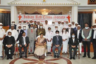 Red cross volunteers