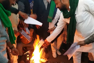 farmers burn the letter of agriculture minister