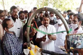 minister-talasani-inaugurating-the-veterinary-health-camp-at-suryapet-district