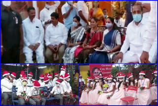 mlc kavitha participating in the Christmas celebrations at firzadhiguda