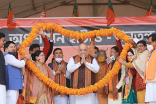 Amit Shah on bengal visit  Amit Shah visits west bengal  Amit Shah in Bengal  HM to hold roadshow in Bolpur  അമിത് ഷായുടെ ബംഗാൾ സന്ദർശനം  ഇന്ന് ബോൾപൂരിൽ റോഡ്ഷോ നടത്തും  ബോൾപൂർ