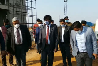dc inspected under construction aiims in deoghar