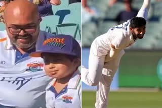 Jasprit Bumrah's young fan cheers for him during Adelaide Test