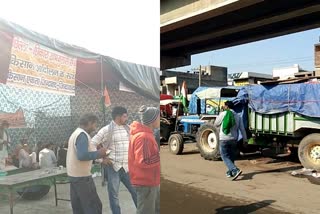 farmers preparing temporary stay at tikari border