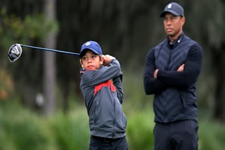 Watch: Tiger Woods' 11-year old son makes debut in PNC Championship