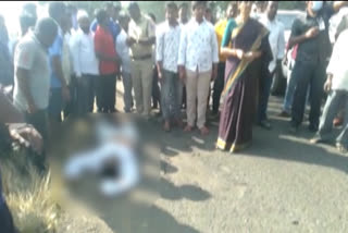 one person died in road accident at rangareddy dist chevella mandal