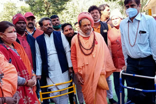 foundation stone for new cow shelter